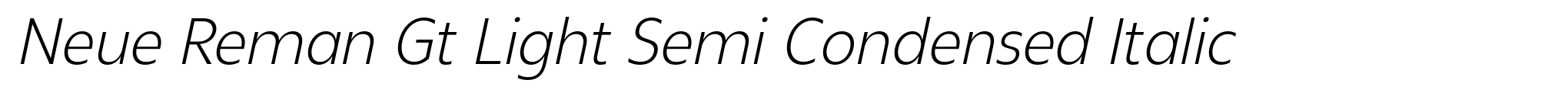 Neue Reman Gt Light Semi Condensed Italic image